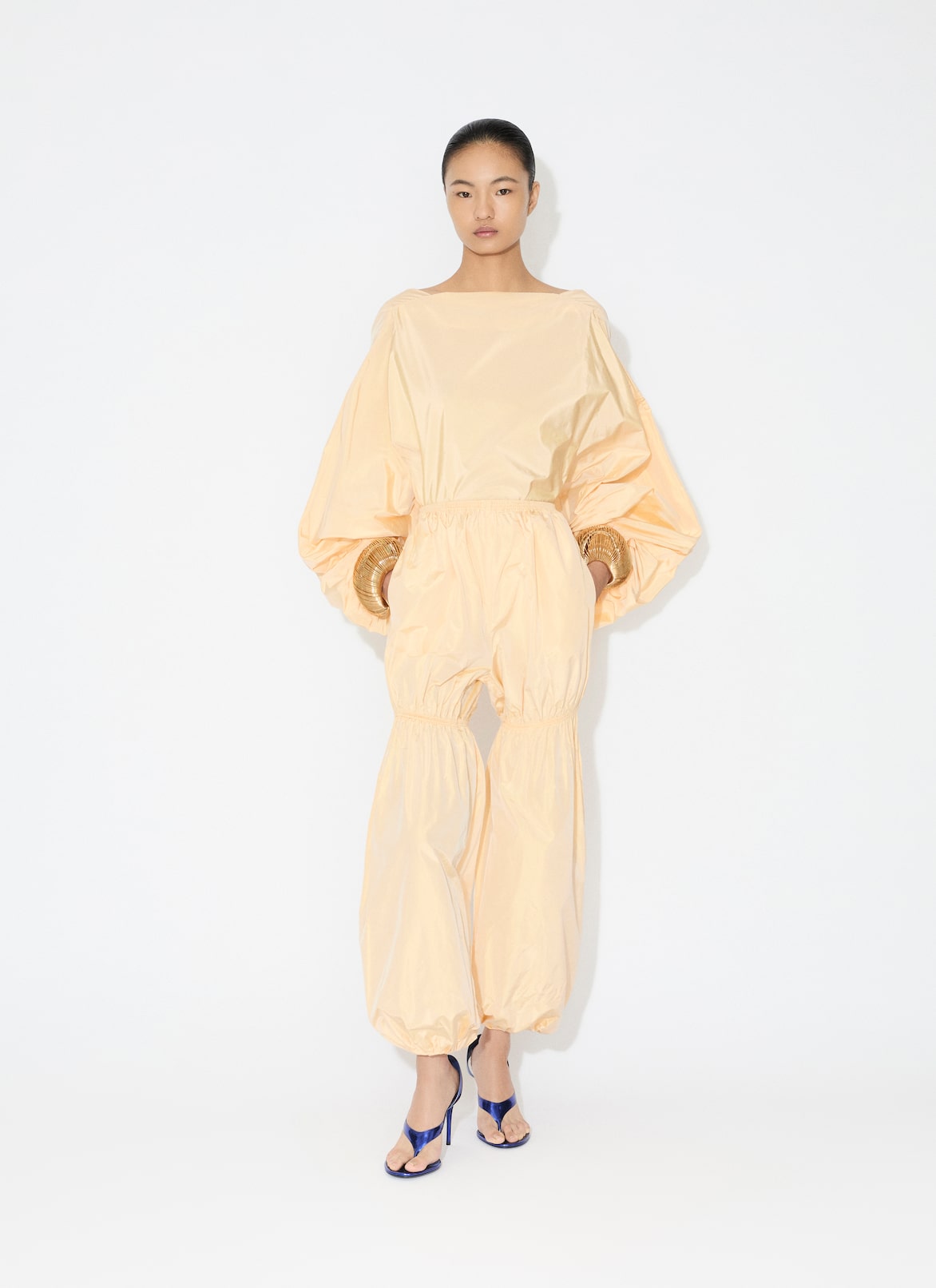 BLUSA TIPO BODY DE TAFETÁN ALAÏA AMARILLO BLUSA TIPO BODY DE TAFETÁN
